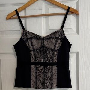 Portmans Cream and Black Lace Top